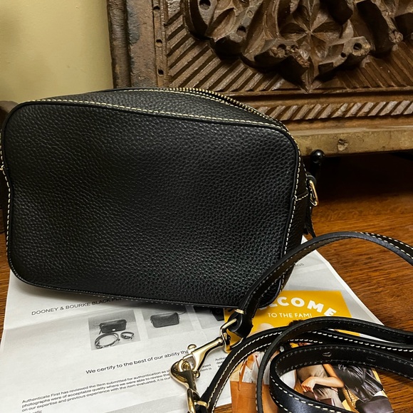 Dooney & Bourke Black Leather Camera Crossbody Bag - Picture 2 of 5
